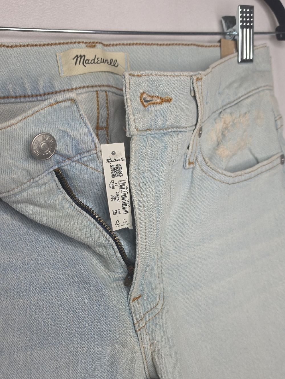 Madewell Mid-Rise Perfect Vintage Jeans Magic Pockets Light Wash Women's Size 24 - Picture 7 of 16